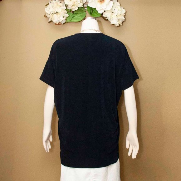 Chico's Travelers Navy Dolman Sleeve Tunic Popover Tunic Top size S - Picture 6 of 7